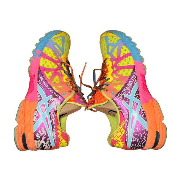 ASICS Gel-Noosa Tri 9 Womens 8 Pre-Owned Running Shoes Multi-Color Neon T458N - Picture 12 of 14